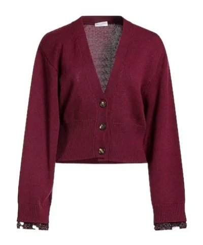 Brunello Cucinelli Solidcolor Vneck Knit Cardigan In Red