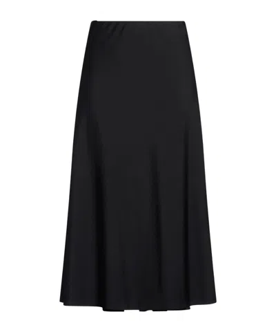 Brunello Cucinelli Solidcolor Wool Aline Skirt In Black