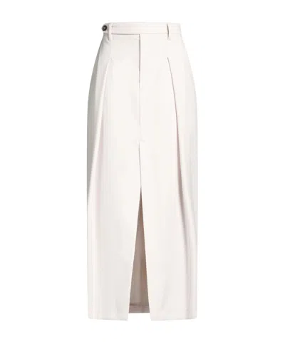Brunello Cucinelli Solidcolor Wool Fullcircular Skirt In White