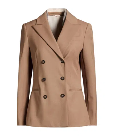 Brunello Cucinelli Solid-color Wool Suit In Camel