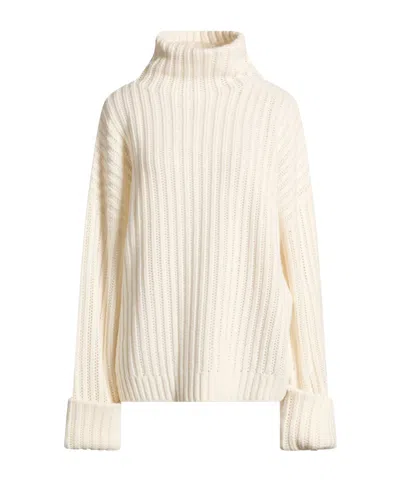 Brunello Cucinelli Solidcolor Wool Turtleneck Knit Sweater In White
