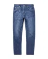 Brunello Cucinelli Solomei-embroidered Tapered Jeans In Blue