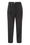 BRUNELLO CUCINELLI SOPHISTICATED GREY SARTORIAL TROUSERS IN WOOL AND CASHMERE