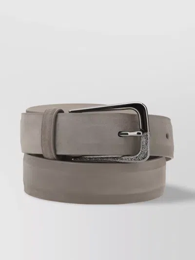 Brunello Cucinelli Suede Belt In Gray