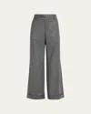 Brunello Cucinelli Striped Tailored Trousers In Grey White