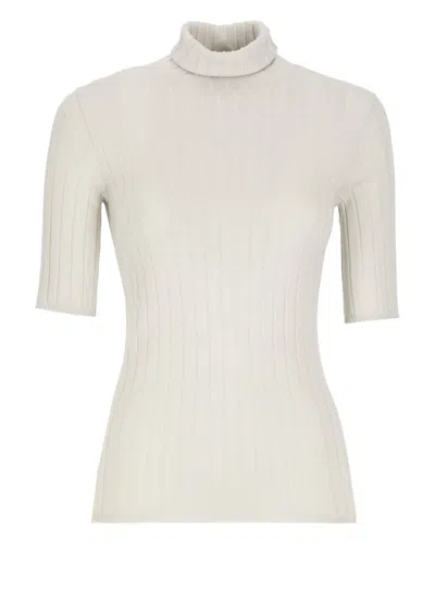 Brunello Cucinelli Rib Turtleneck In Beige