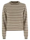 Brunello Cucinelli Sparkling & Dazzling Striped Cashmere And Wool Sweater
