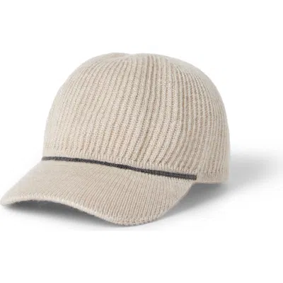Brunello Cucinelli Sparkling Baseball Cap With Monili In Neutral