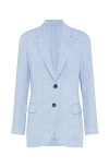 Brunello Cucinelli Sparkling Canvas Blazer In Azure