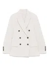 Brunello Cucinelli Sparkling Canvas Blazer In White