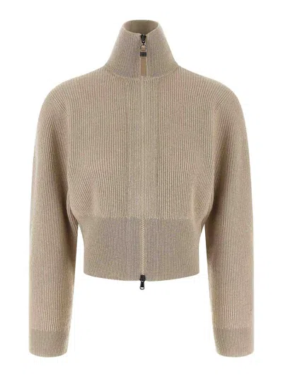 Brunello Cucinelli Sparkling Cardigan In Sand
