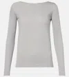 Brunello Cucinelli Sparkling Cashmere And Silk-blend Sweater In Grey