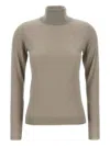 Brunello Cucinelli Sparkling Cashmere And Silk Lightweight Turtleneck Sweater In Brown