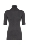 Brunello Cucinelli Roll-neck Top In Anthracite