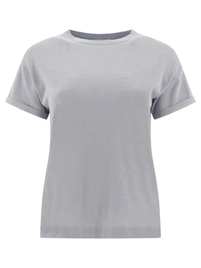 Brunello Cucinelli Sparkling T-shirts In Blue