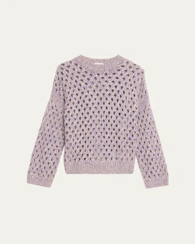 BRUNELLO CUCINELLI SPARKLING CASHMERE MOHAIR CREWNECK SWEATER