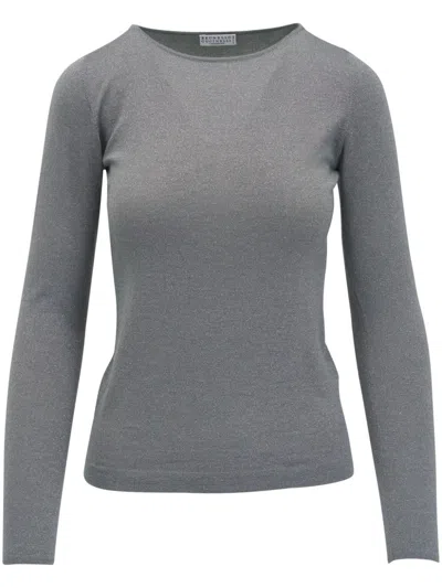 Brunello Cucinelli Sparkling Cashmere Silk Jumper In C9510