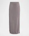 Brunello Cucinelli Sparkling Cotton Rib Maxi Skirt In Purple