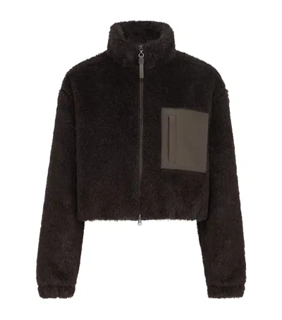 Brunello Cucinelli Sparkling Cropped Padded Jacket In Brown