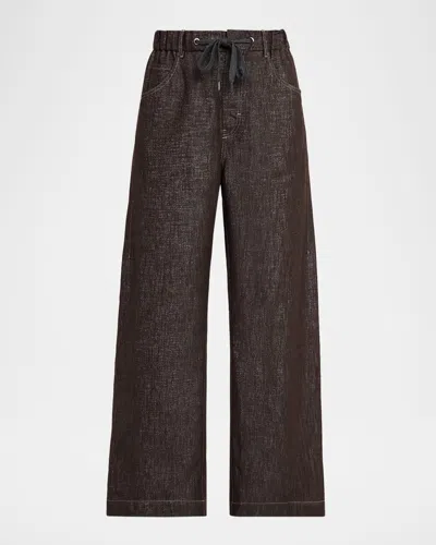 BRUNELLO CUCINELLI SPARKLING DENIM STRAIGHT-LEG PANTS