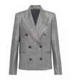 Brunello Cucinelli Sparkling Double-breasted Blazer In Gray