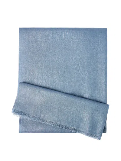 Brunello Cucinelli Sparkling Fringed Scarf In Blue
