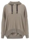 Brunello Cucinelli Wool And Silk Blend Hoodie In Gray
