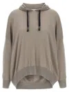 Brunello Cucinelli Wool And Silk Blend Hoodie In Gray