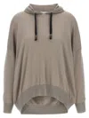Brunello Cucinelli Wool And Silk Blend Hoodie In Brown