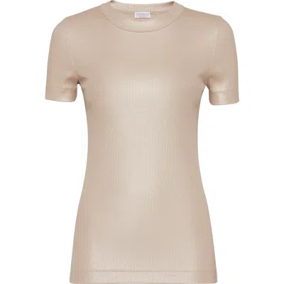 Brunello Cucinelli Sparkling Jersey T-shirt In Neutral