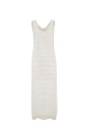 Brunello Cucinelli Stripe Scoop-neck Midi Dress In White