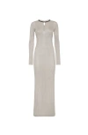 Brunello Cucinelli Sparkling Knit Dress With Monili In Neutral