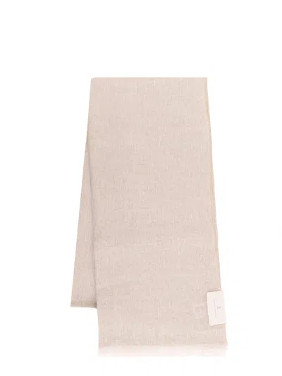 Brunello Cucinelli Sparkling Linen Scarf In Neutral