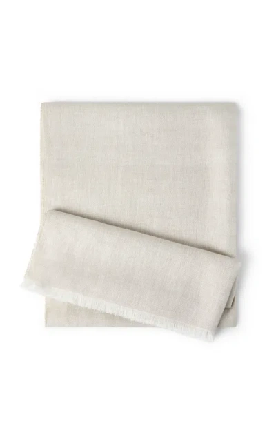 Brunello Cucinelli Sparkling Linen Scarf In Neutral