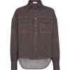 Brunello Cucinelli Sparkling No-fade Denim Shirt In Brown