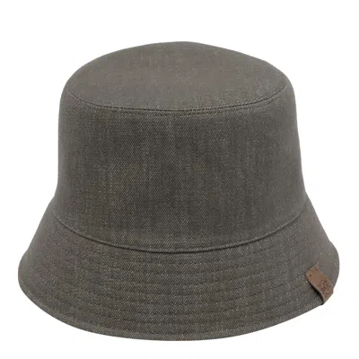 Brunello Cucinelli Sparkling No-fade Denim Monile Bucket Hat In Brown