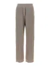 Brunello Cucinelli Ribbed Texture Trousers Elasticated Waistband In Neutral