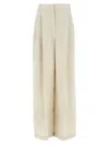 Brunello Cucinelli Relaxed Trousers In Garment Dyed Cotton Linen Cover Up In Beige