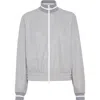 Brunello Cucinelli Cotton-blend Bomber Jacket In Gray