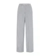 Brunello Cucinelli Sparkling Piqué Wide-leg Trousers In Blue