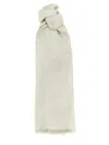 Brunello Cucinelli Sparkling Scarves And Foulards Silver In Silver