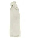 Brunello Cucinelli Sparkling Scarves And Foulards Silver In Silver