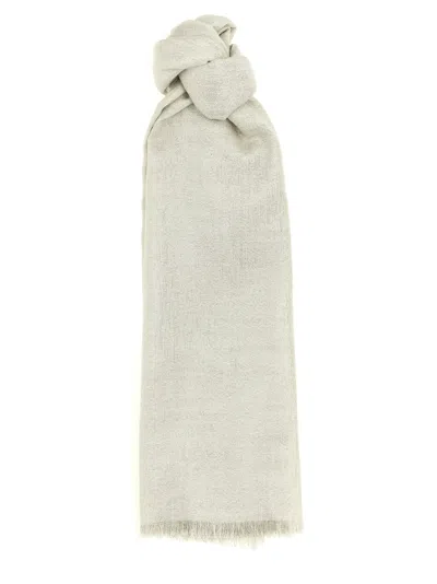 Brunello Cucinelli Sparkling Scarves And Foulards Silver