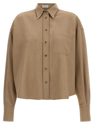 Brunello Cucinelli Denim Shirt Jacket In Multi