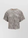 Brunello Cucinelli Sparkling Short Sleeve Knitwear In Silver