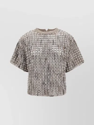 BRUNELLO CUCINELLI SPARKLING SHORT SLEEVE KNITWEAR