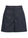 Brunello Cucinelli Tailored Dark Denim Shorts In Blue