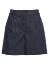 Brunello Cucinelli Tailored Dark Denim Shorts In Blue