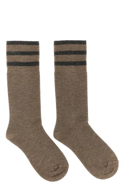 Brunello Cucinelli 'sparkling' Socks In Sand