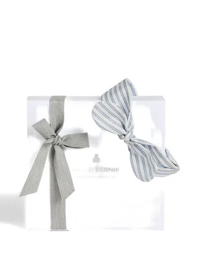 Brunello Cucinelli Kids' Sparkling Striped Cotton Baby Bernie Headband In White